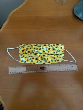 Yellow Sunflower Print Face Mask